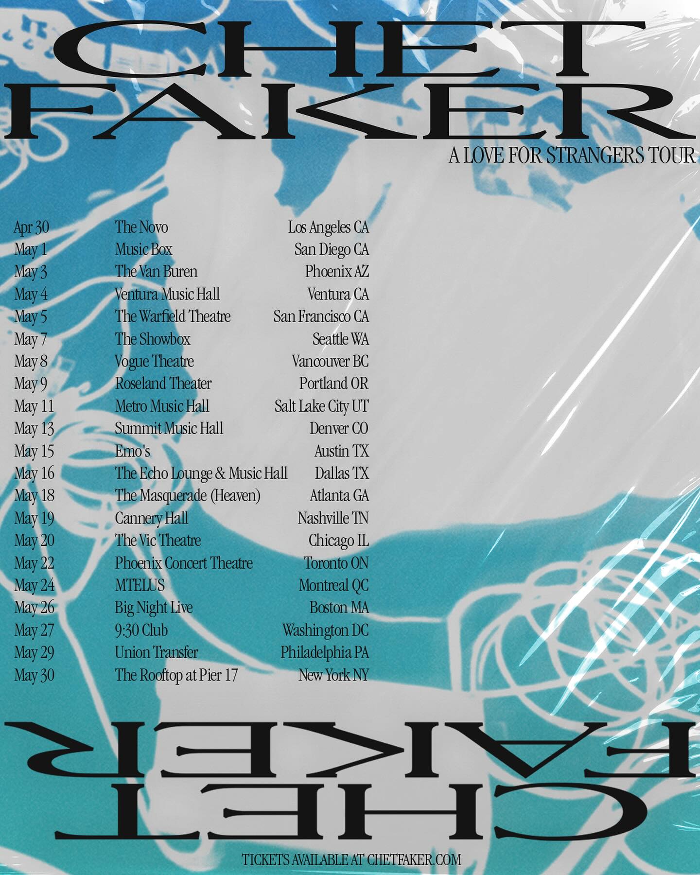Chet Faker A Love For Strangers Tour Poster 2026