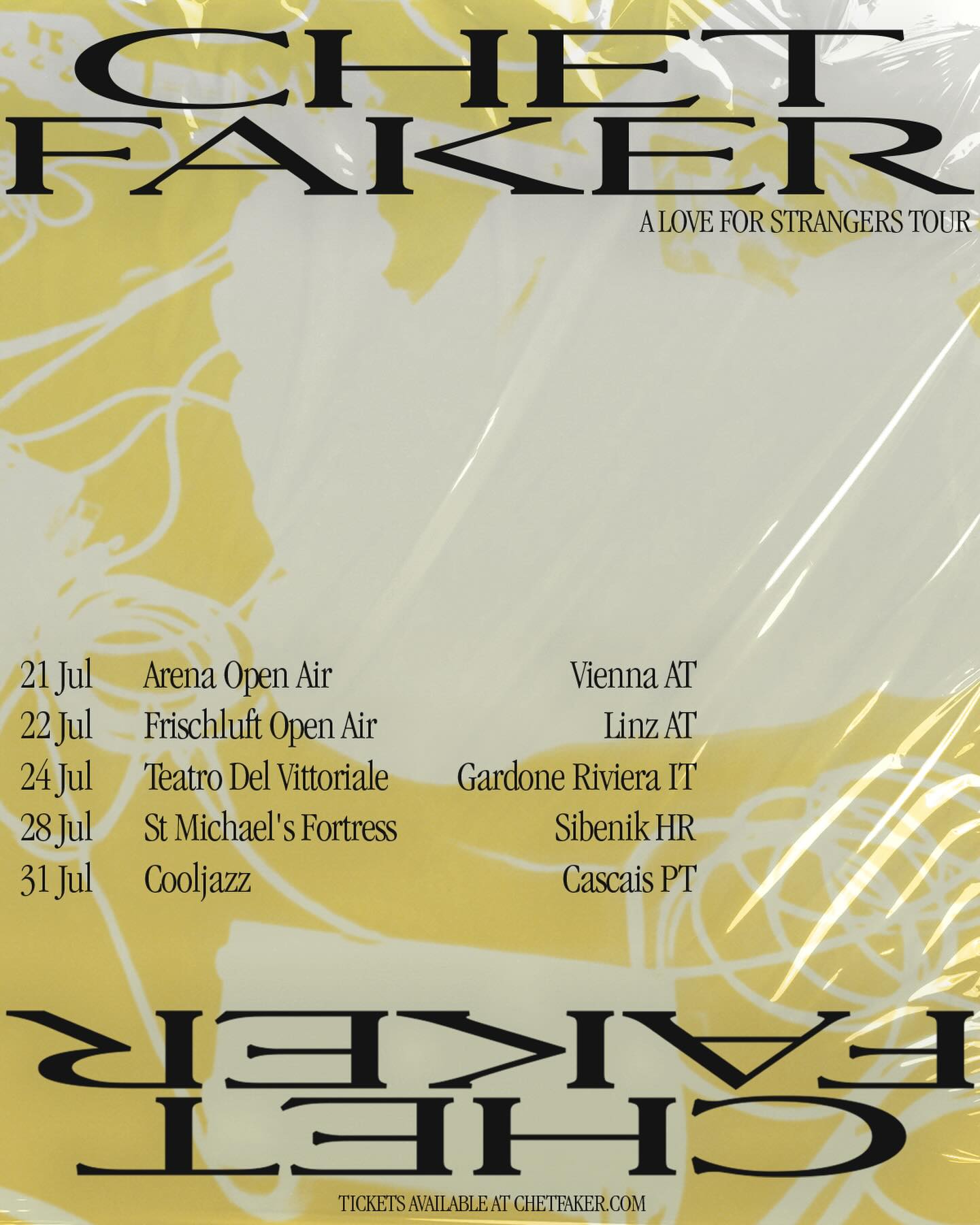 Chet Faker A Love For Strangers Tour Poster 2026